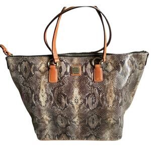 Dooney & Bourke Snakeskin Embossed Leather Tote Bag